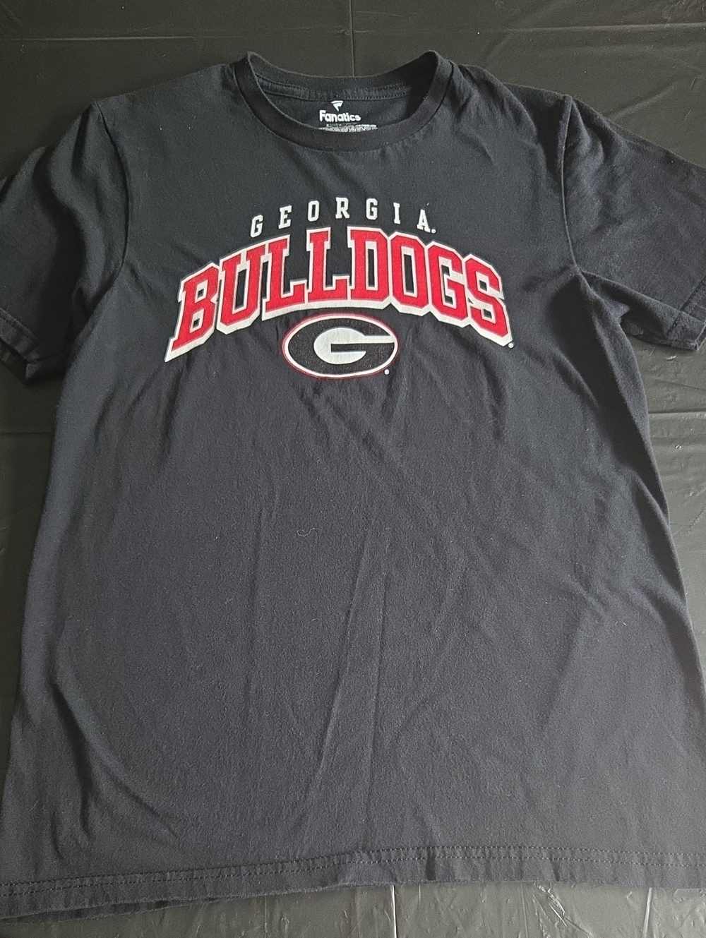 Fanatics Georgia Bulldogs Black Red Logo Short Sleeve Tee